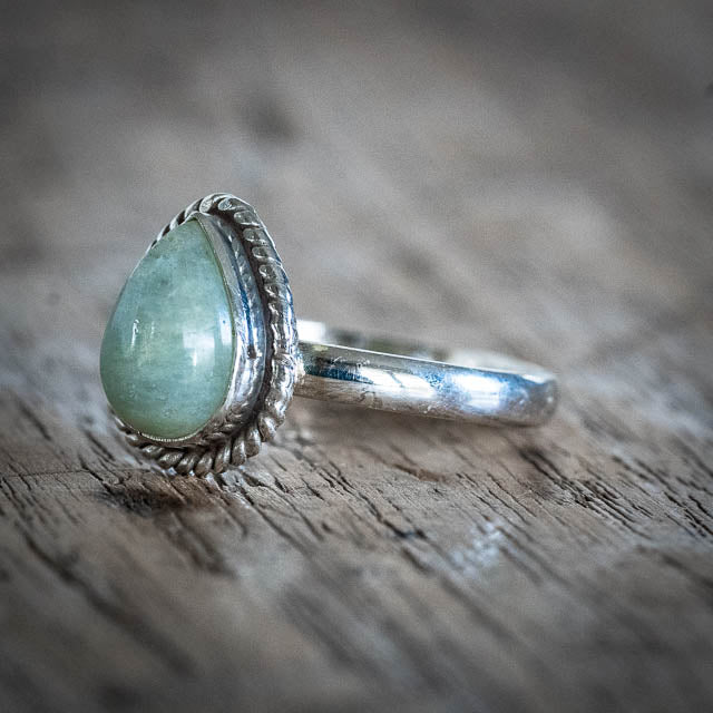 Aquamarine Drop Ring