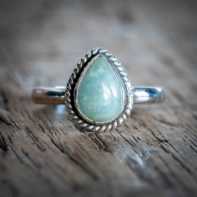 Aquamarine Drop Ring