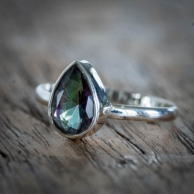Mystic Topaz Tear Ring