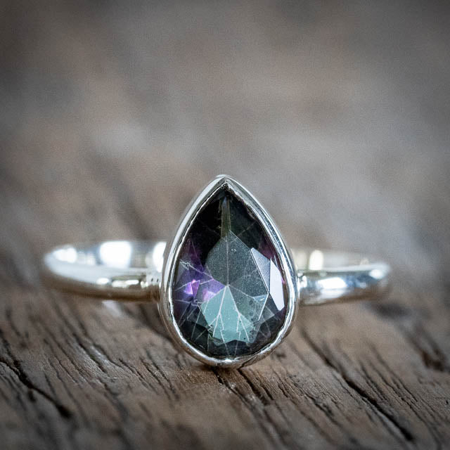 Mystic Topaz Tear Ring