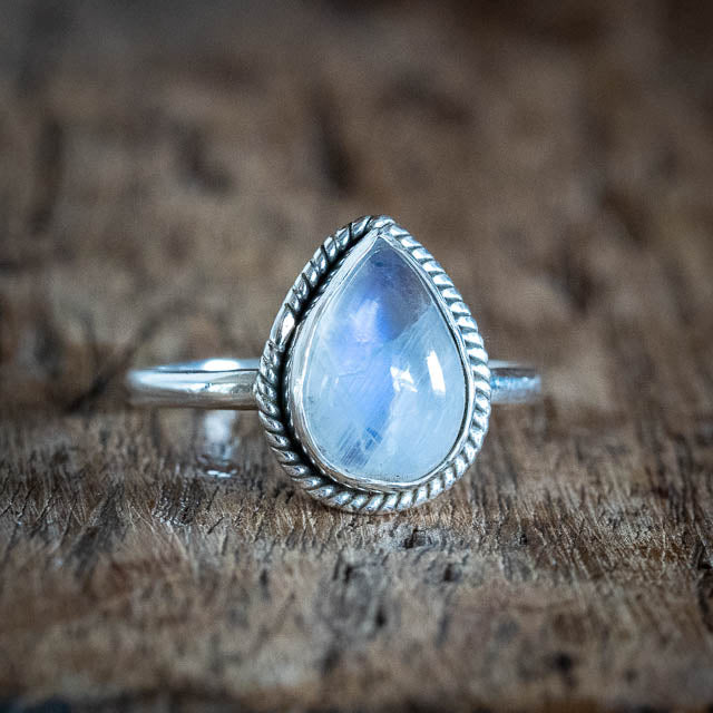 Raindrop Moonstone Ring