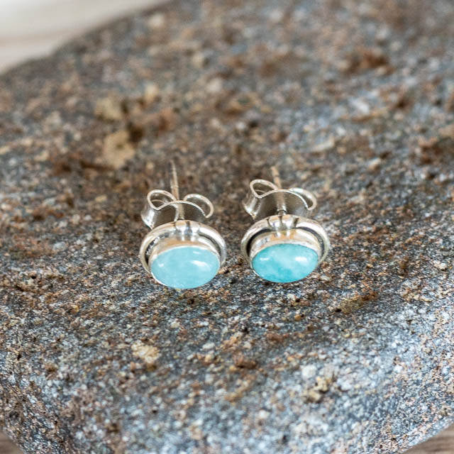Oval Amazonite Studs