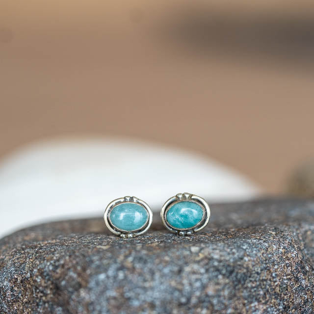 Oval Amazonite Studs