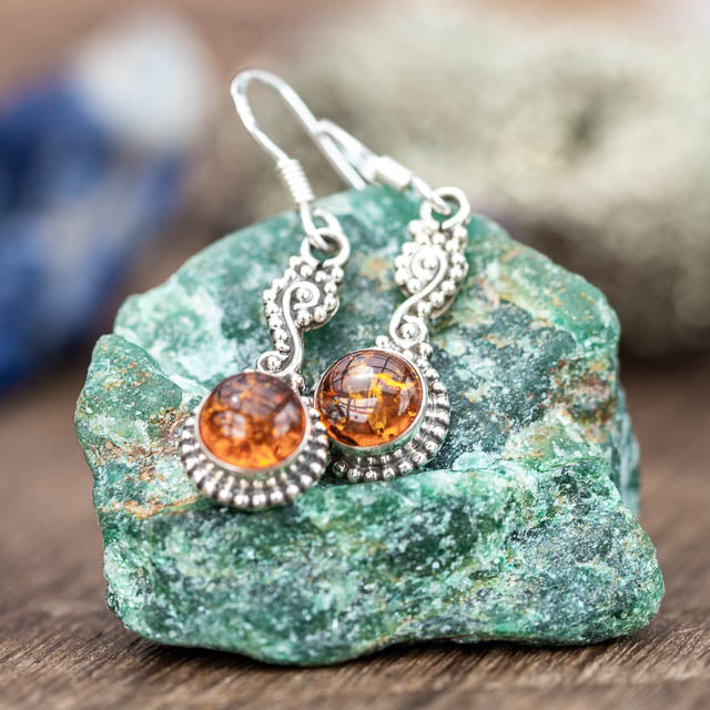 Danika Amber Earrings