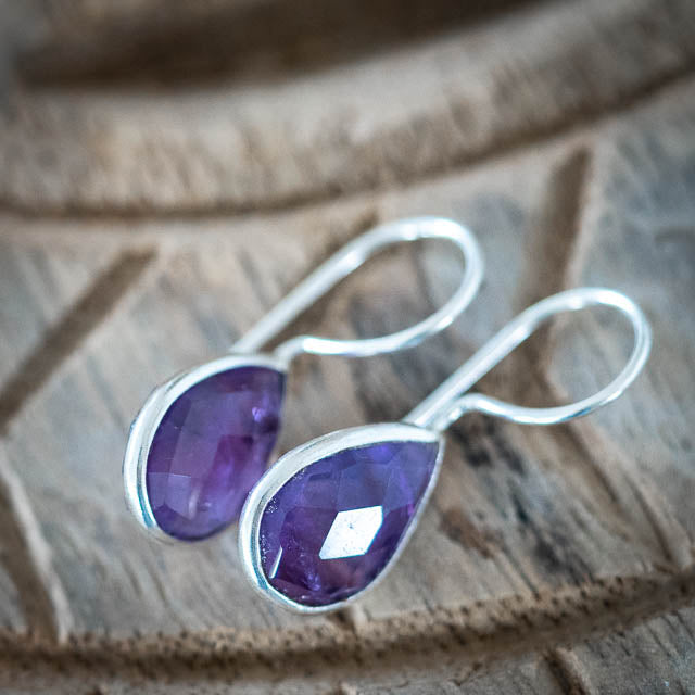 Amethyst Tear Earrings