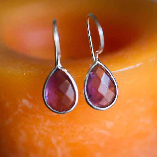Amethyst Tear Earrings