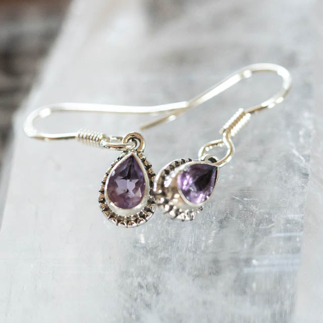 Pear Cut Amethyst Earrings