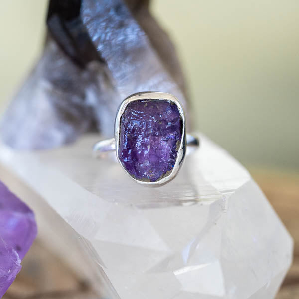 Roughcut Amethyst Ring