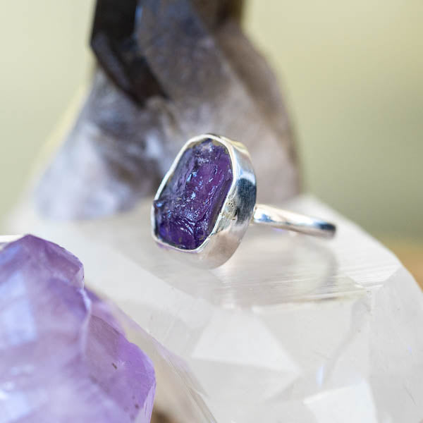 Roughcut Amethyst Ring