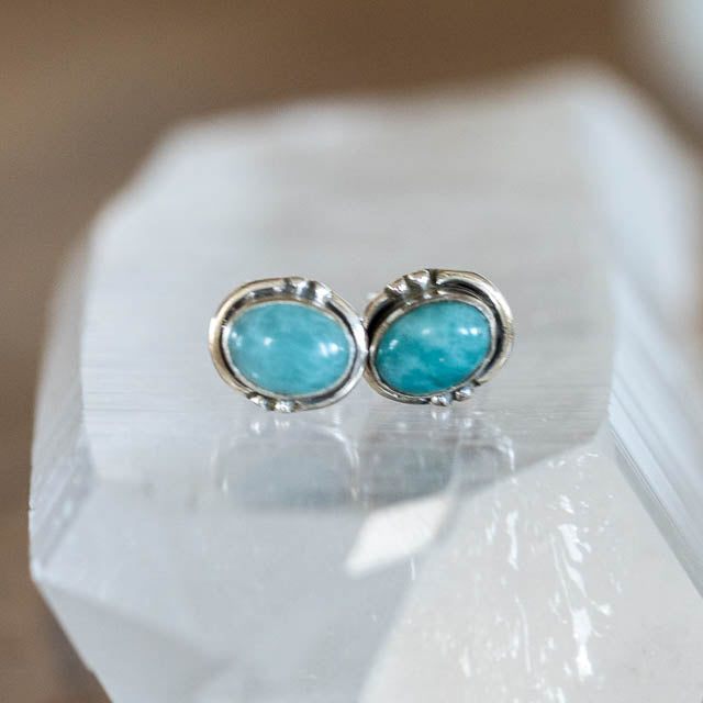 Oval Amazonite Studs
