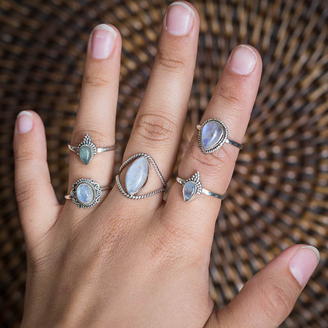 Twisted Moonstone Ring