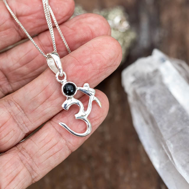 Om Black Onyx Necklace