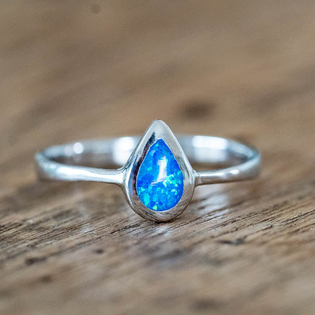 Blue Opal Tear Ring