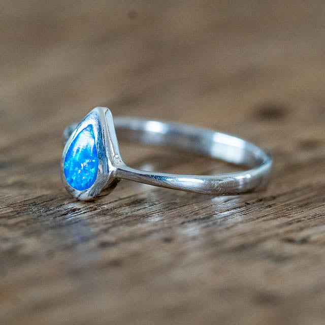 Blue Opal Tear Ring