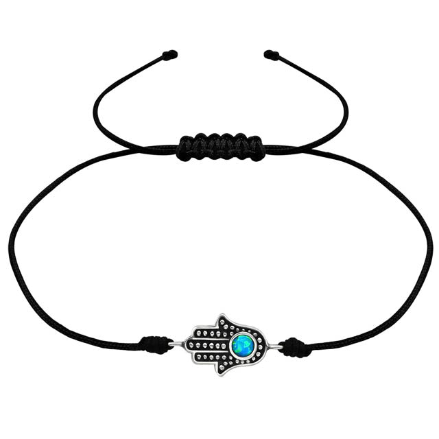 Hamsa Blue Opal Bracelet
