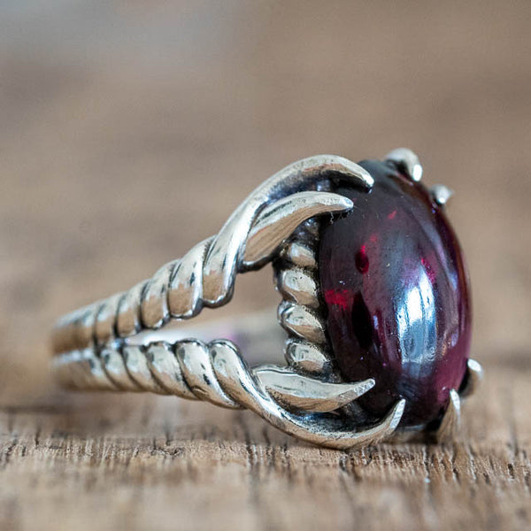 Garnet Spell Ring - Voodoo Jewellery
