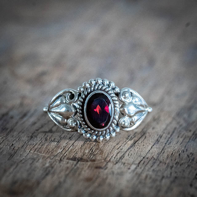 Boho Garnet Ring