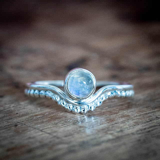 Cyan Moonstone Ring