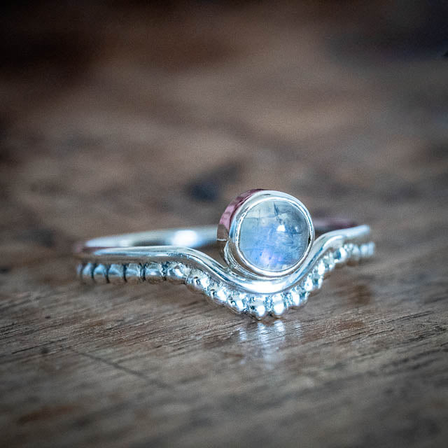 Cyan Moonstone Ring