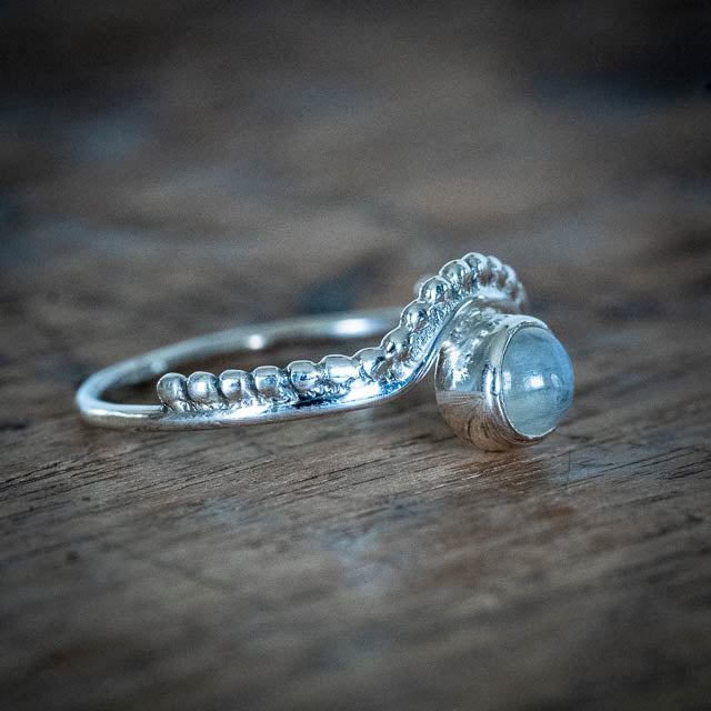 Cyan Moonstone Ring