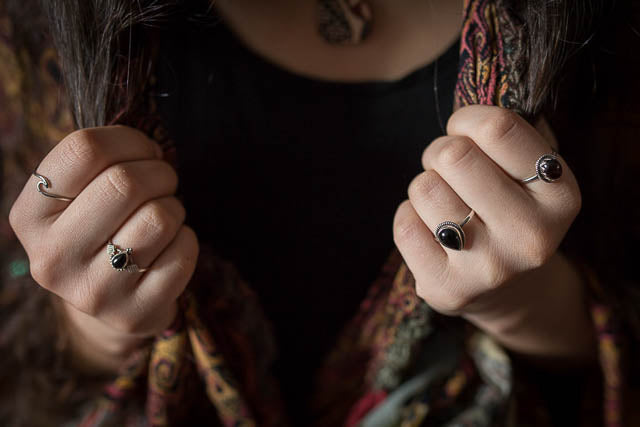 Raindrop Black Onyx Ring