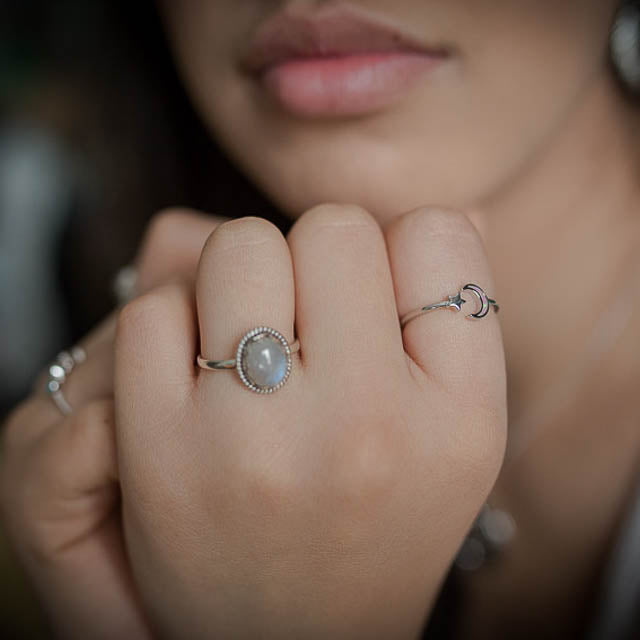 Pink Opal Celestial Ring