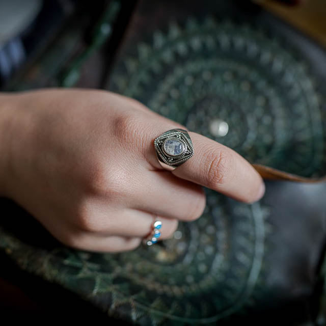 Stellar Moonstone Ring
