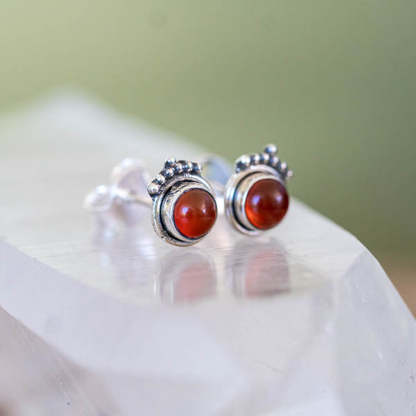 Dainty Carnelian Studs