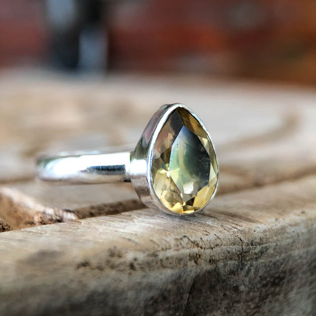 Citrine Tear Ring