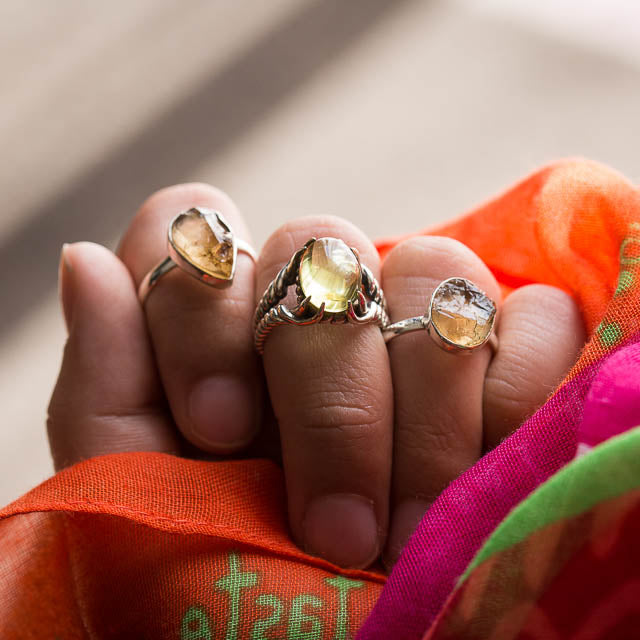 Lemon Quartz Spell Ring