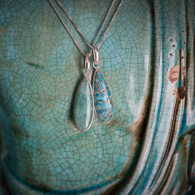 Copper Turquoise Drop Necklace