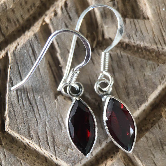 Garnet deals earrings silver