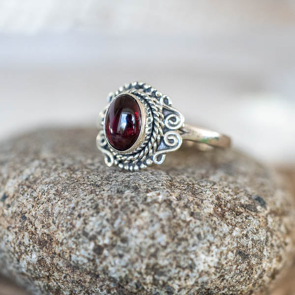Arabelle Garnet Oval Ring