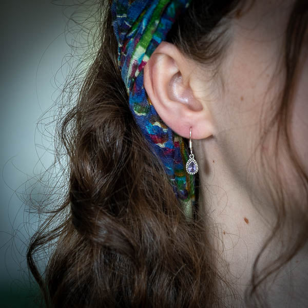 Pear Cut Amethyst Earrings