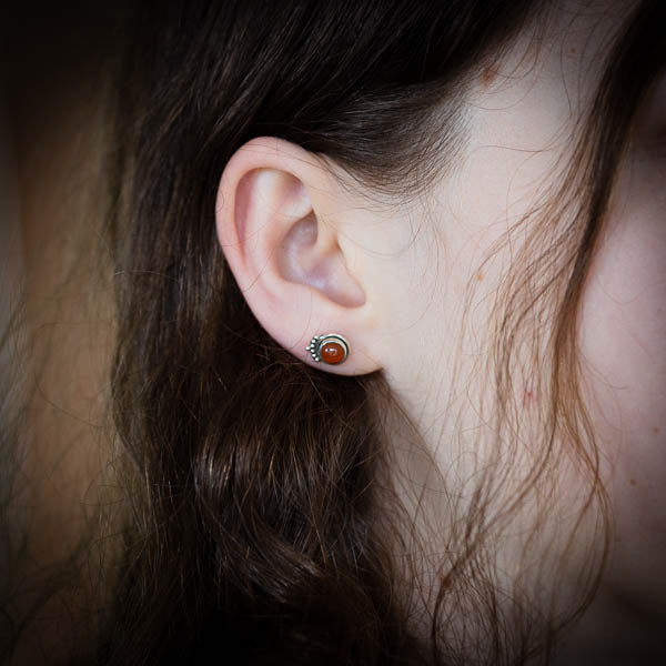 Dainty Carnelian Studs