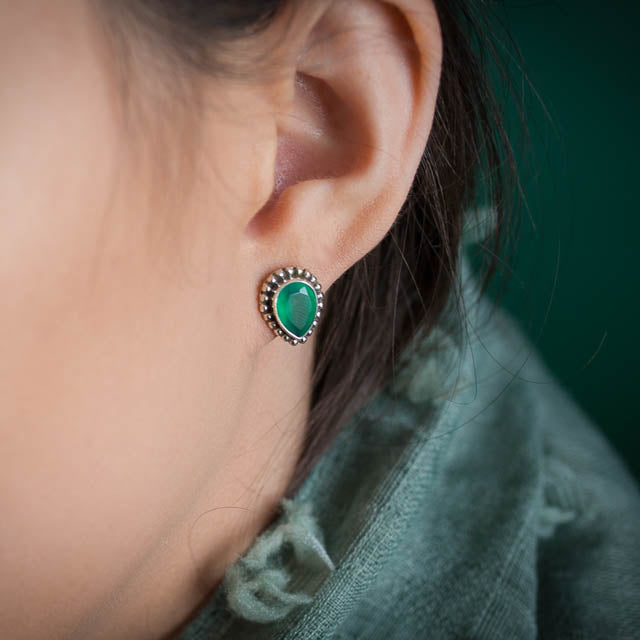 Green Onyx Studs