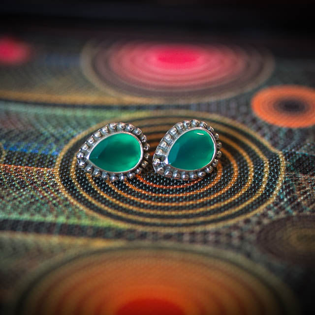 Green Onyx Studs