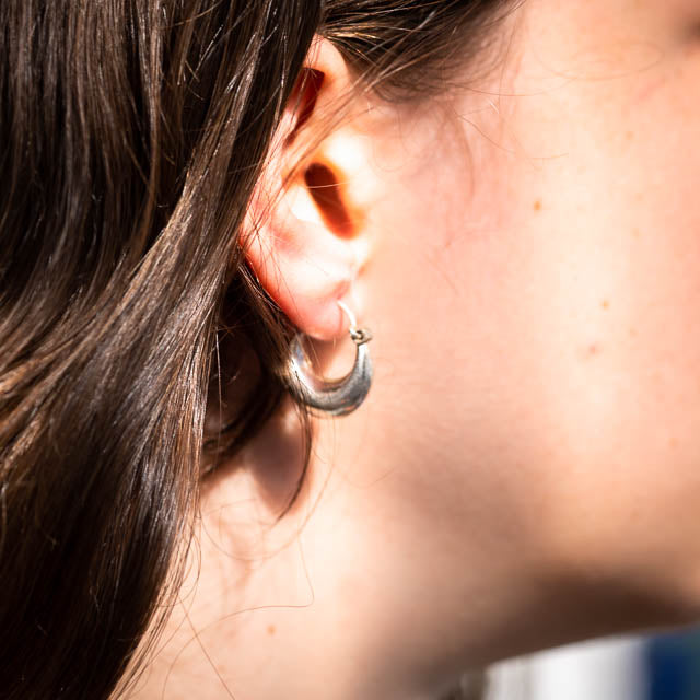 Boho Silver Hoops