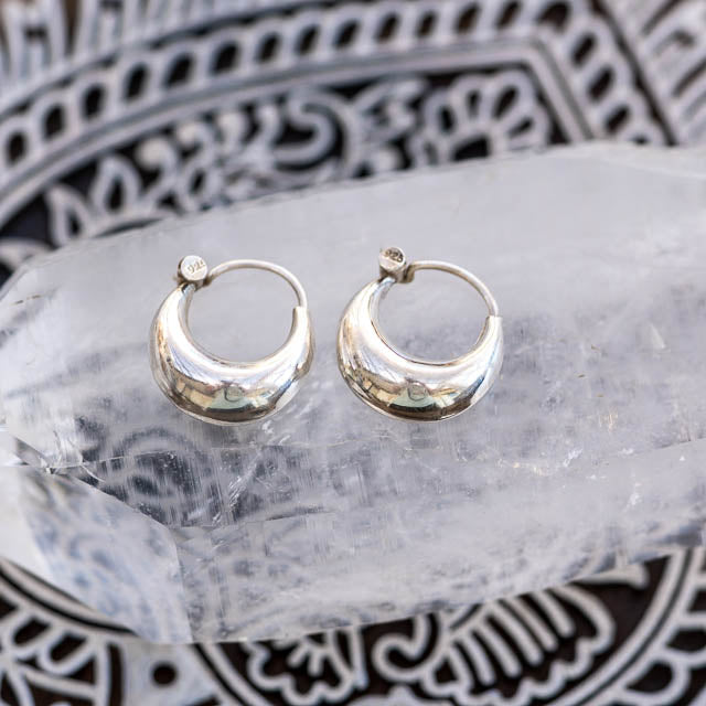 Boho Silver Hoops