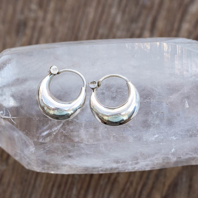 Boho Silver Hoops