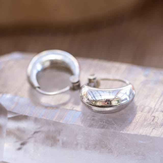 Boho Silver Hoops