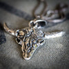 mexican long horn sterling silver pendant