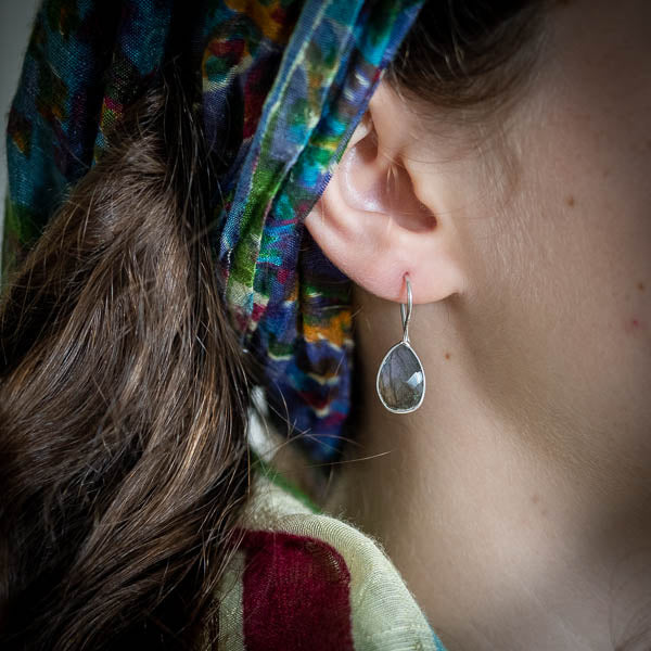 Labradorite Tear Earrings