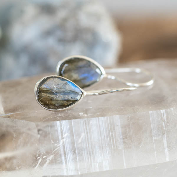 Labradorite Tear Earrings