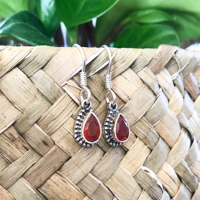 Pear Cut Carnelian Earrings