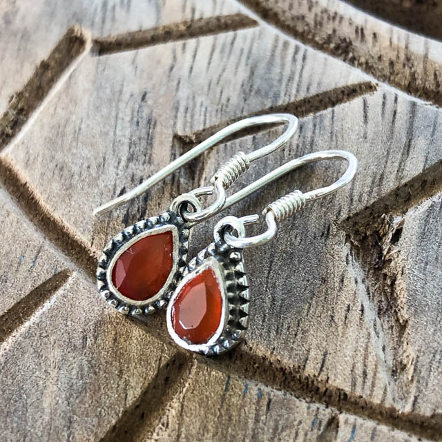 Pear Cut Carnelian Earrings
