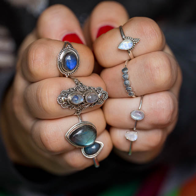 Labradorite Pear Ring