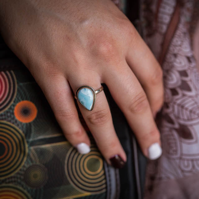 Larimar Tear Ring