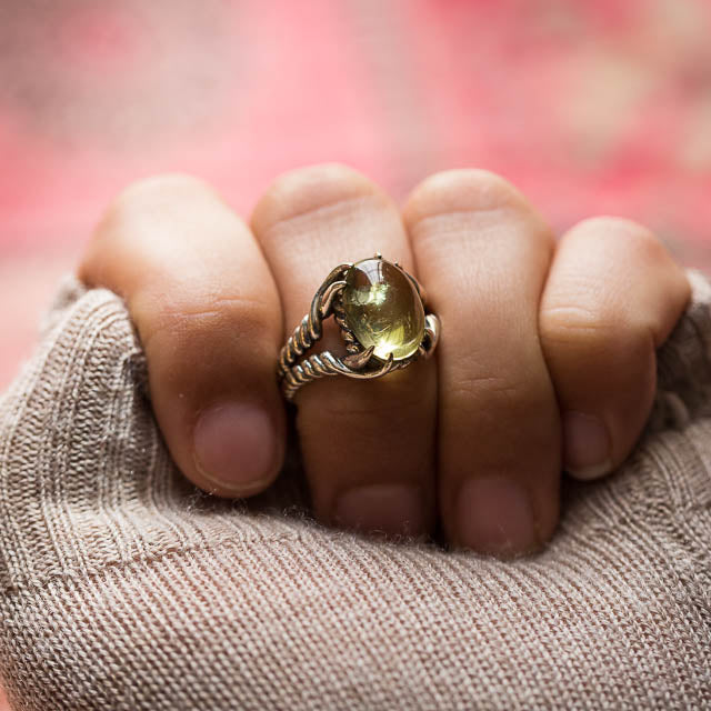 Lemon Quartz Spell Ring