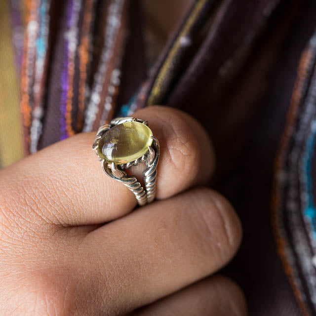Lemon Quartz Spell Ring